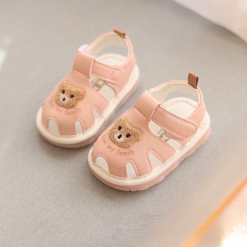 Novedad de verano, zapato de bebé, zapato versátil para caminar, sandalia de suela blanda, zapato antideslizante Baotou para ladrar, zapatos de moda para niños, zapatos simples para chico - imagen 3