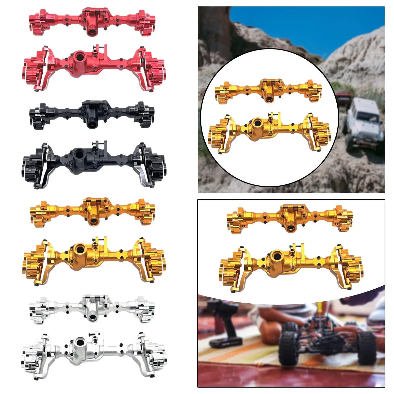 2x RC Front and Rear Axle Housing Axle Cover for 1/10 RC Crawler R1002 DIY