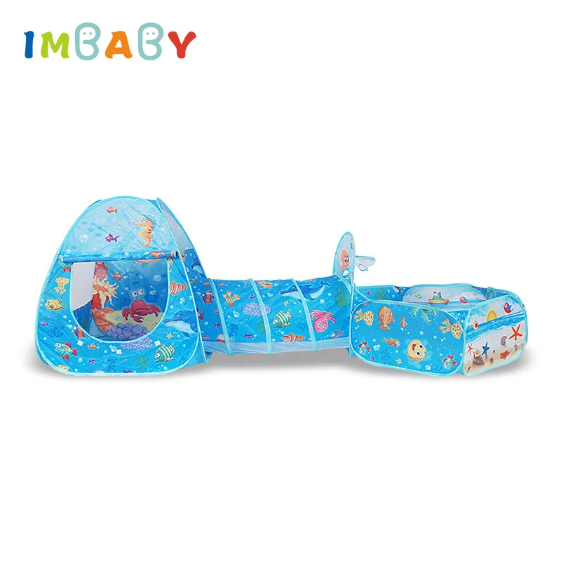 IMBABY Parque infantil plegable con tienda, túnel y bolas para bebés