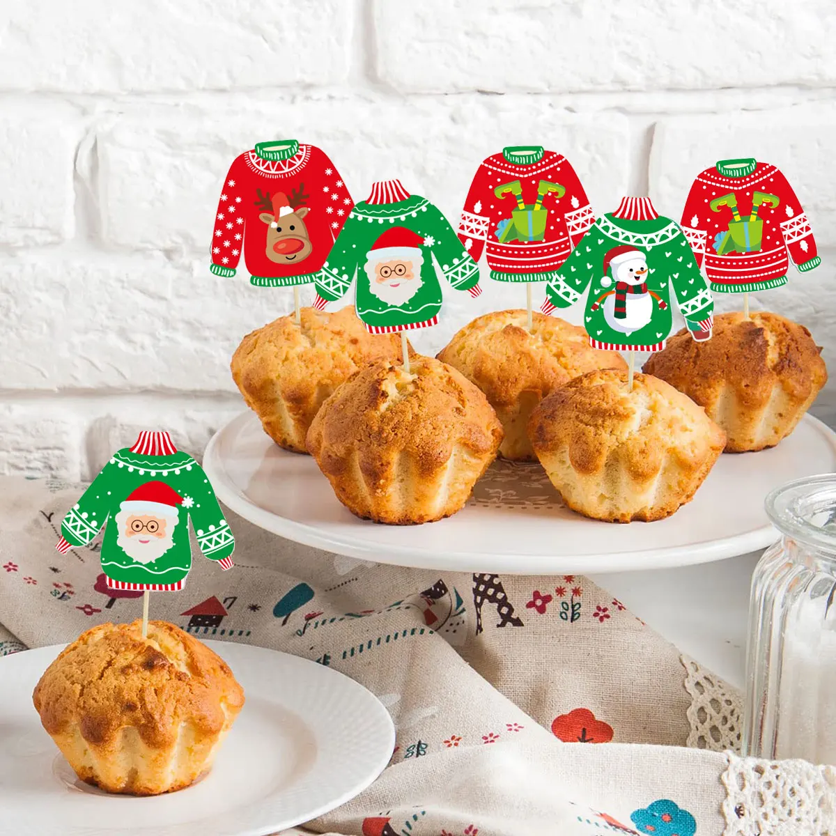 Adornos de suéter feo de Navidad, adornos de pastel, colgantes de árbol de Navidad, etiquetas colgantes, decoración navideña para el hogar, Año Nuevo, 2023, 2024