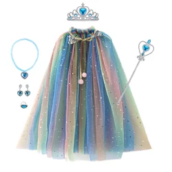 Disfraz de princesa para niña con capa de tul y joyas incluidas
