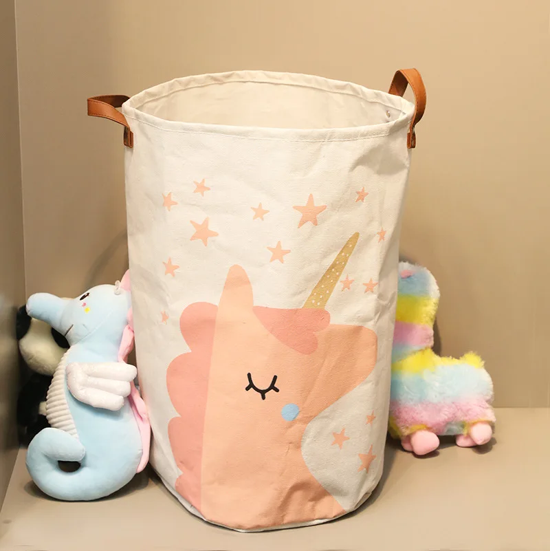 Panier à articles pour bébé de grande capacité, caddie à couches, organisateur pliable, seau pour vêtements sales imprimés de dessins animés, panier de rangement pour jouets - imagen 5