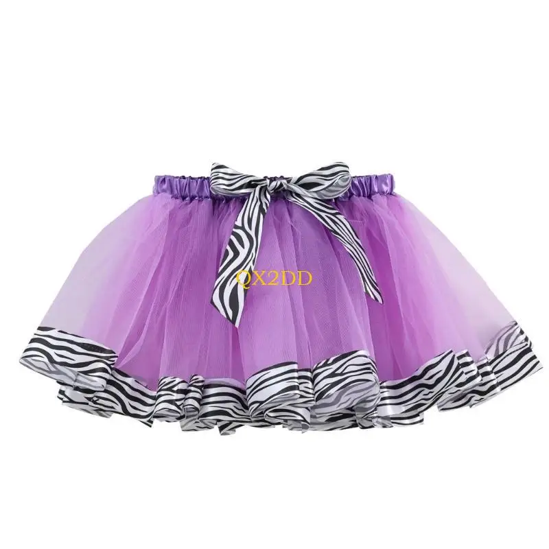 QX2D 2 unids/set falda tutú para niñas con tendencia actuaciones en escenario Vestido corto baile - imagen 2