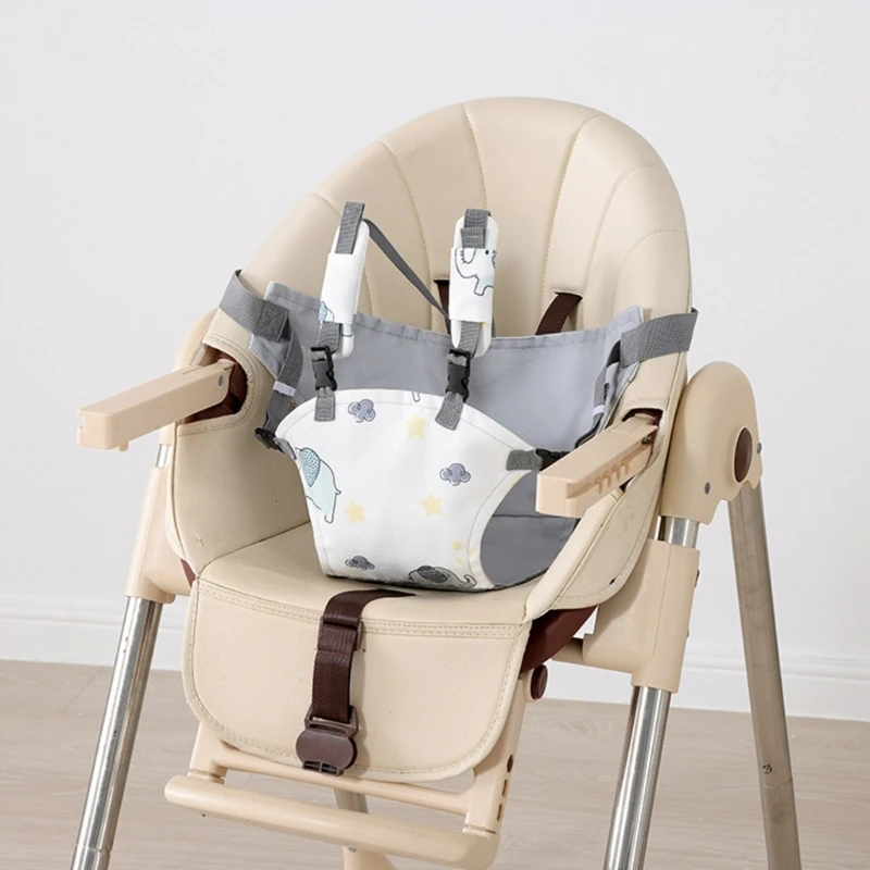 Arnés de silla alta portátil para bebé, cinturón con correa de seguridad ajustable, refuerzo de alimentación de bebé, cinturón de seguridad para viaje, hogar, restaurante