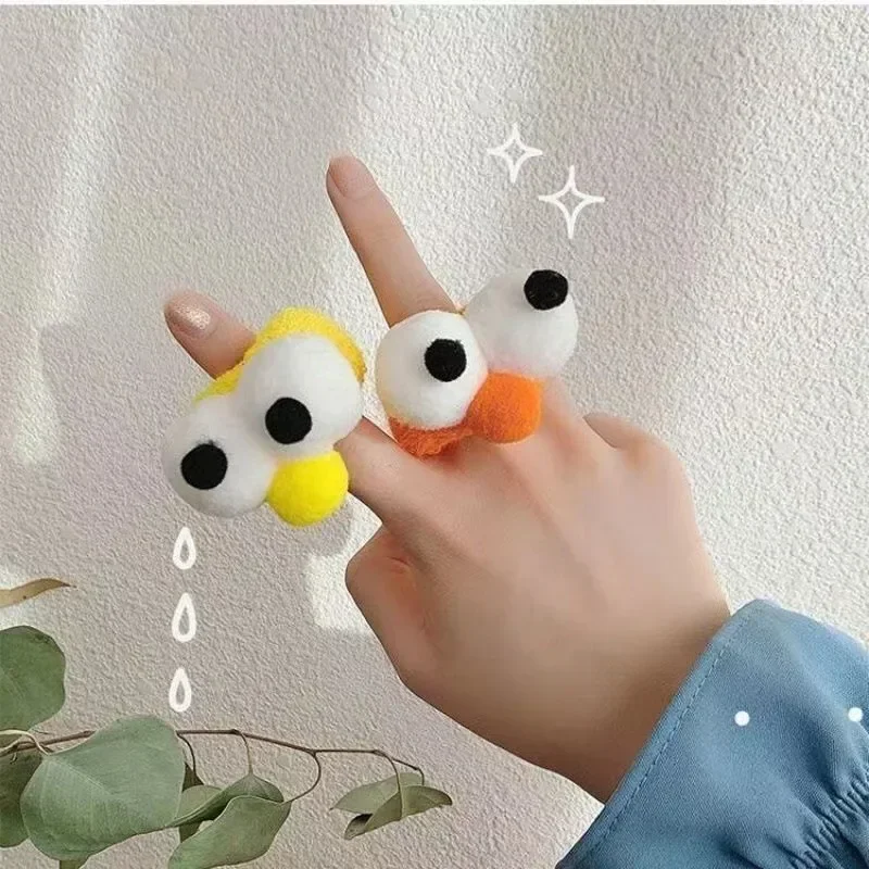 Banda Mini dibujos animados para niños, banda para el cabello divertida y bonita con ojos grandes, lazo para el cabello elástico alto de color caramelo para niña - imagen 5