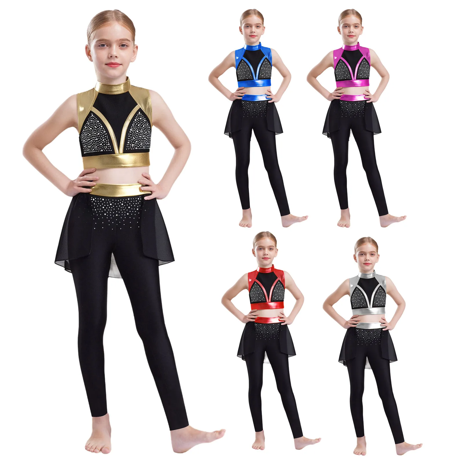 Top brillante de malla para niña – Ballet y gimnasia - imagen 4