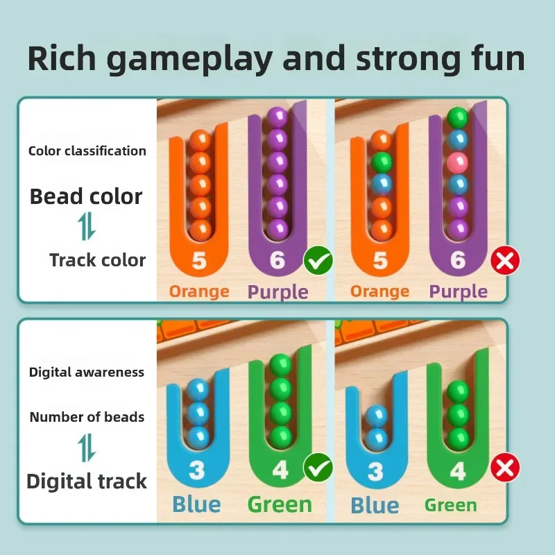 Laberinto magnético de colores y números, juguetes educativos de aprendizaje, juguetes Montessori a juego de colores, juguetes para entrenamiento de concentración, regalo para niños - imagen 3