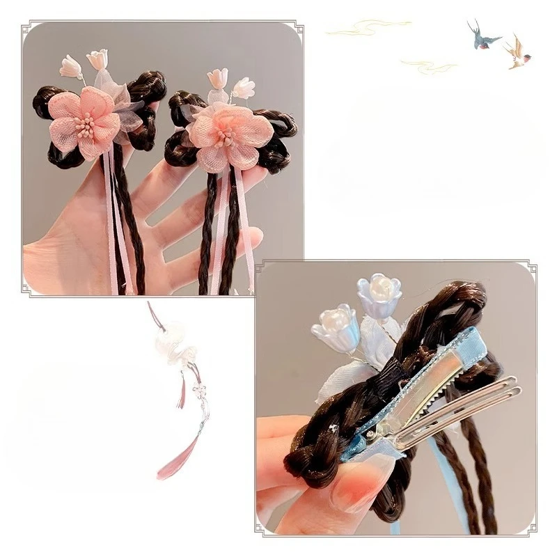 Pinzas de pelo para bebé con lazos y flores - imagen 3