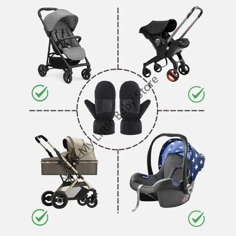 Cochecitos térmicos M76C, protectores manos, correas muñeca flexibles resistentes agua, cierre duradero para crianza - imagen 5