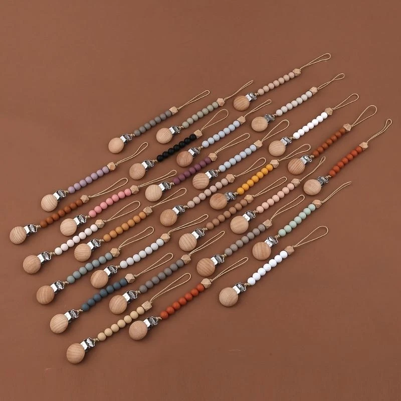 M76C Clips para chupete silicona sin BPA, cadena, soporte para pezones para regalo Baby Shower infantil - imagen 5