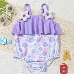 Bañador tipo bikini con estampado floral para bebé niña