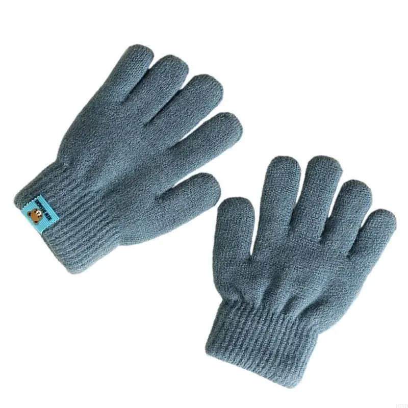 D7YD Guantes doble capa para niños, ropa mano acogedora para otoño/invierno, cálida para niños pequeños