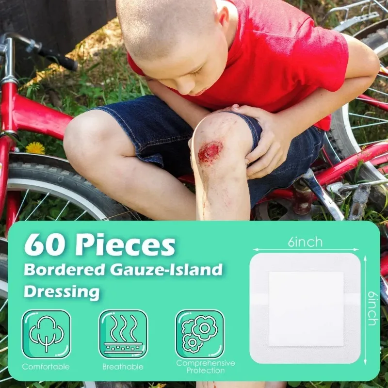 3 hojas/juego de parches transpirables para vendaje de heridas, vendajes adhesivos, cinta de yeso, parches de gran tamaño para cinta de vendaje de primeros auxilios - imagen 5