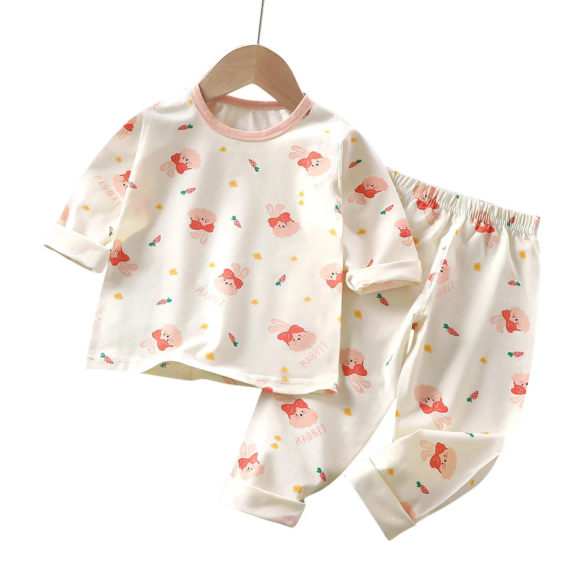 Conjunto de pijamas para niños con estampado de algodón y pantalones largos de manga larga, ropa de dormir suave y cómoda para otoño e invierno para habitación de Año Nuevo - imagen 5