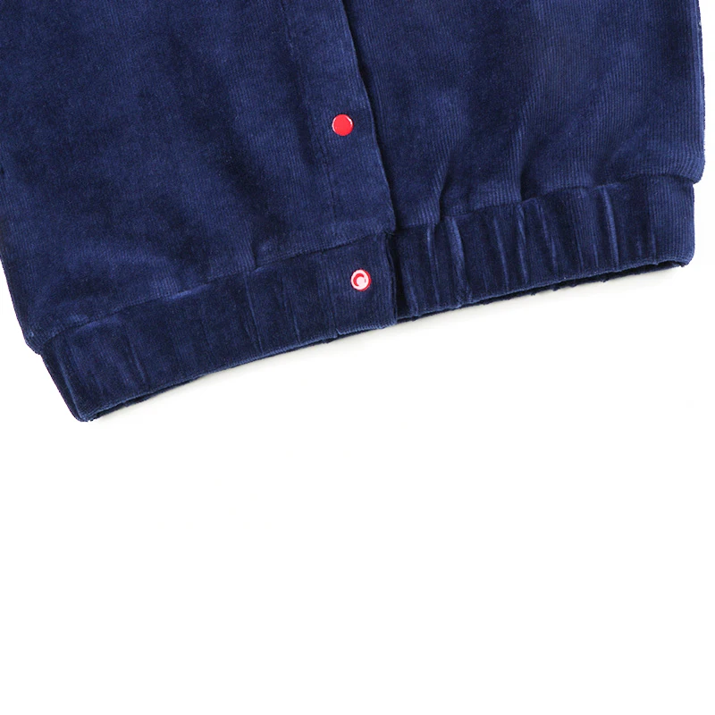 Chaleco infantil de pana azul marino – Escolar cuello redondo