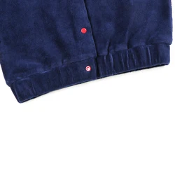 Chaleco infantil de pana azul marino – Escolar cuello redondo