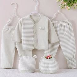 Conjunto bebé algodón rayas manga larga con babero y gorrito