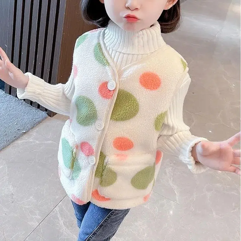 Chaleco infantil acolchado con pequeños lunares – Estilo coreano - imagen 4