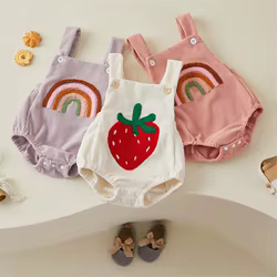 Tregren mameluco bebé niña arco iris fresa verano 0-18 meses