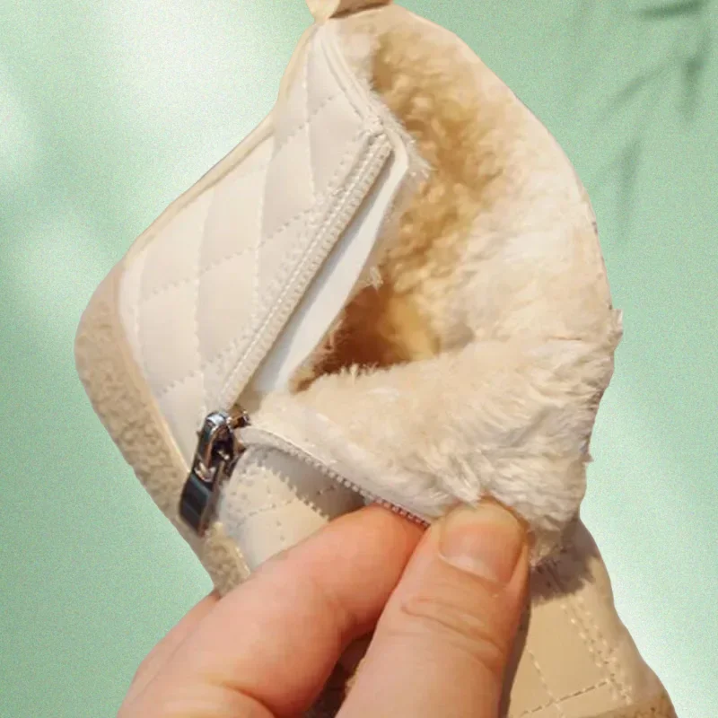 Botas de invierno para niños, zapatos informales para niñas, zapatos impermeables para exteriores, zapatos de algodón de felpa, botines de suela blanda para niños - imagen 5