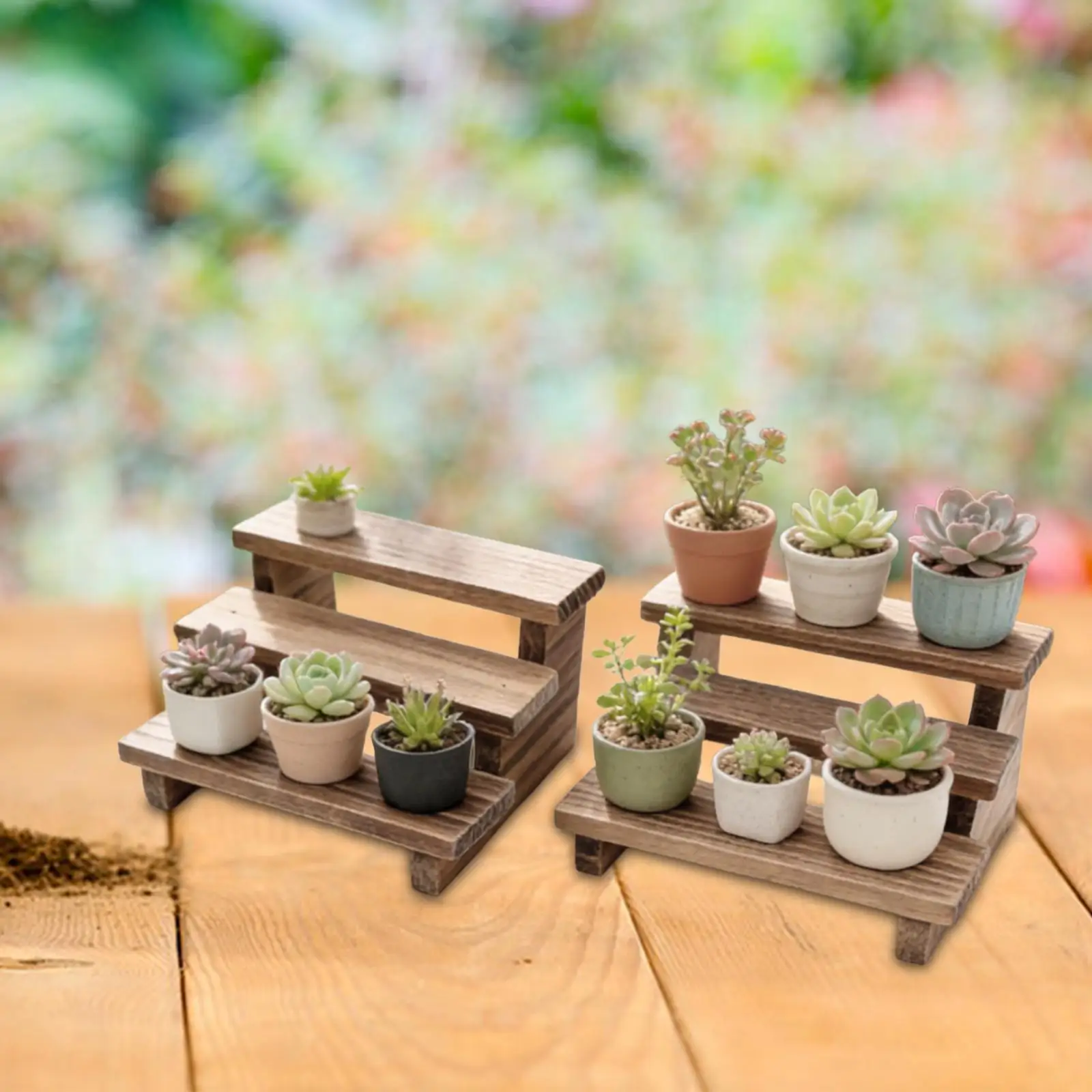 Estante de flores en miniatura 1:12 para casa de muñecas