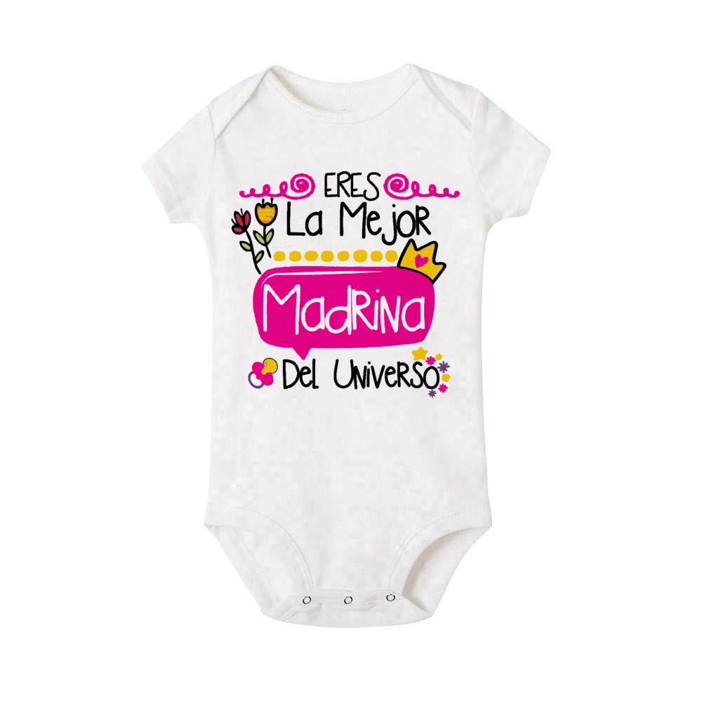Body con estampado de la mejor madrina y padrino del universo para bebé, mono de manga corta para recién nacido, trajes para niños pequeños, regalo de ducha infantil - imagen 3