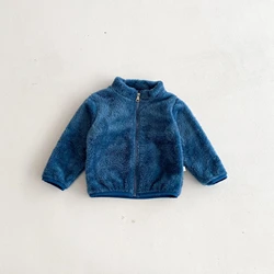 Abrigo de felpa infantil manga larga – Ideal para otoño e invierno