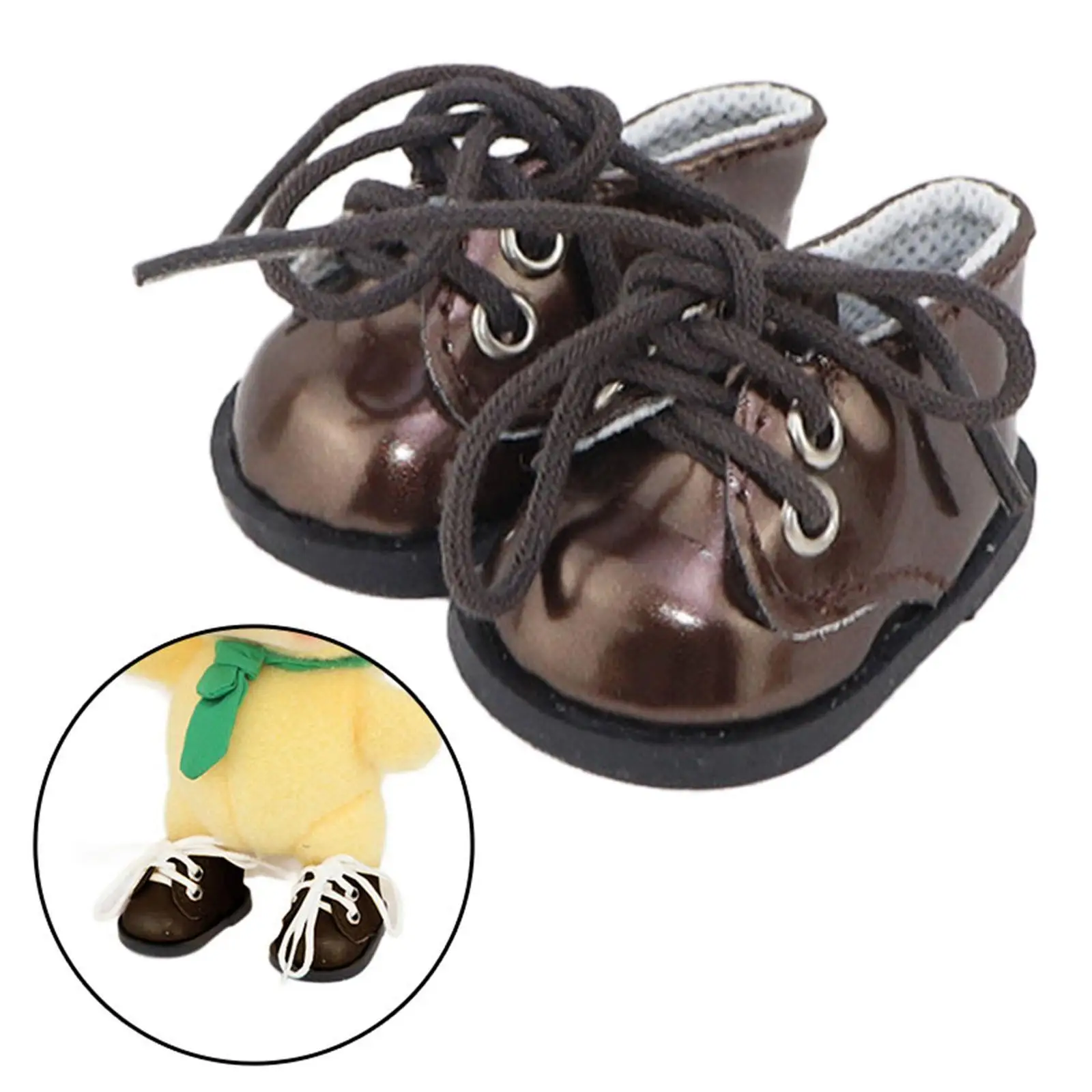 Doll Shoes Doll PU Leather Shoes Keychain Doll Accessories Handmade Scene Photo