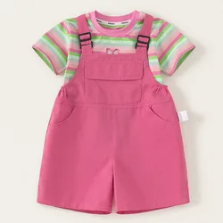Conjunto verano niño tops manga corta mariposa y pantalón tirantes