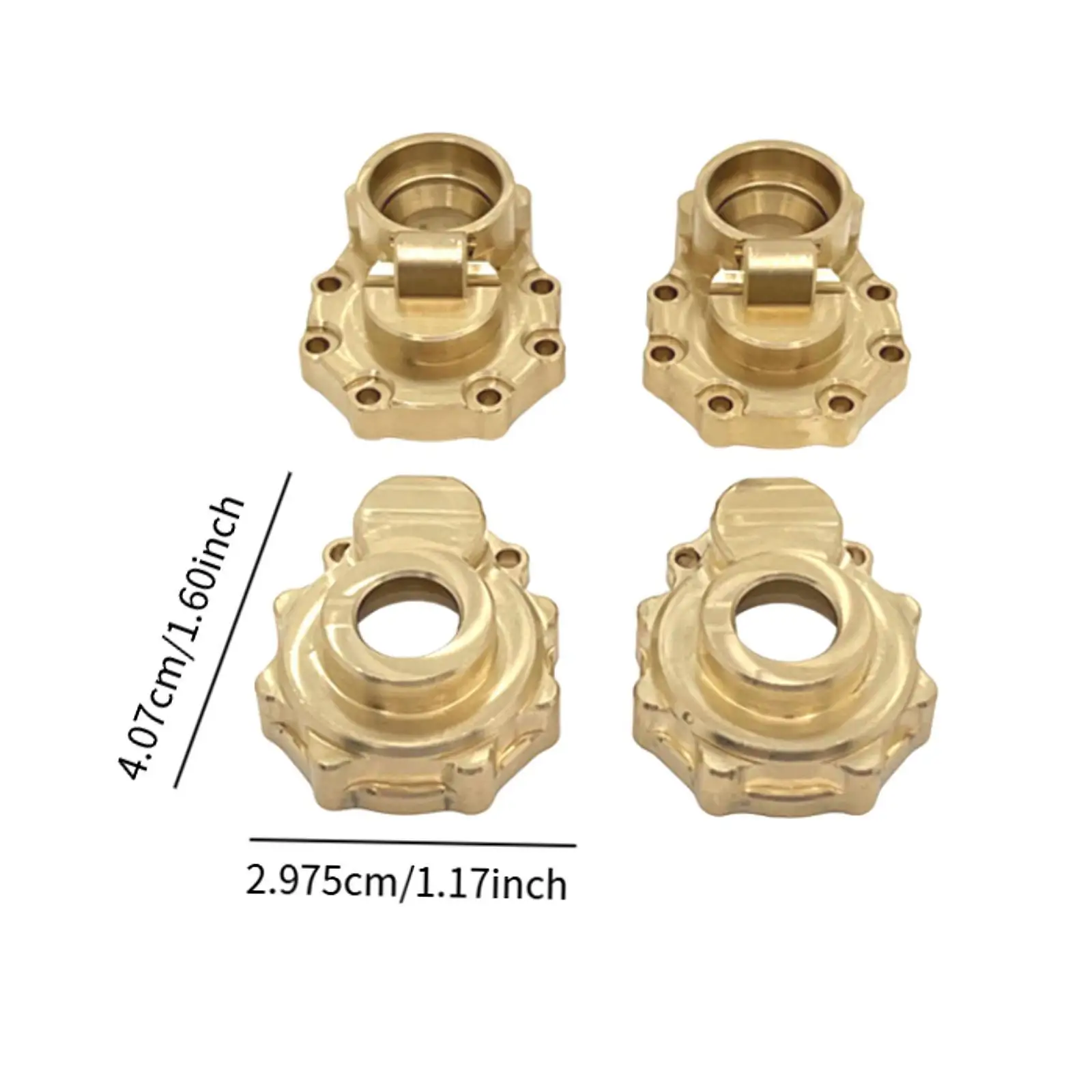 4Pcs 1/10 Brass Rear Portal Housing Professional Upgraded Heavy Duty RC Car