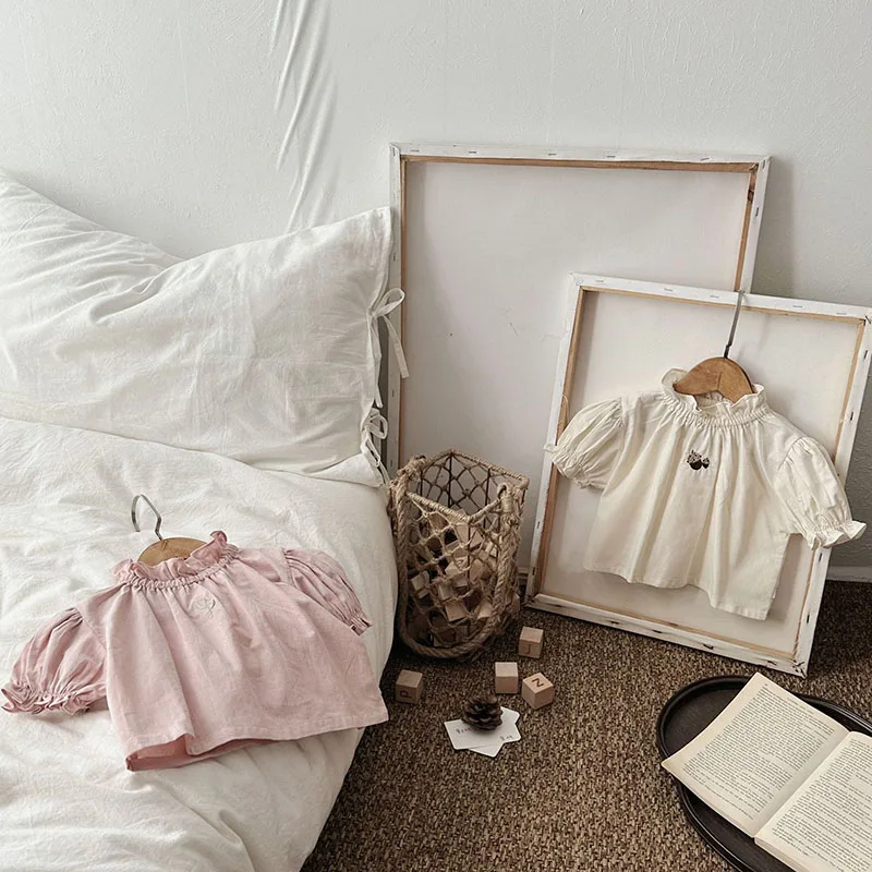 Milangel-Camiseta con flores bordadas para bebé, jersey de verano para niña pequeña, ropa de abrigo infantil, blusa - imagen 2