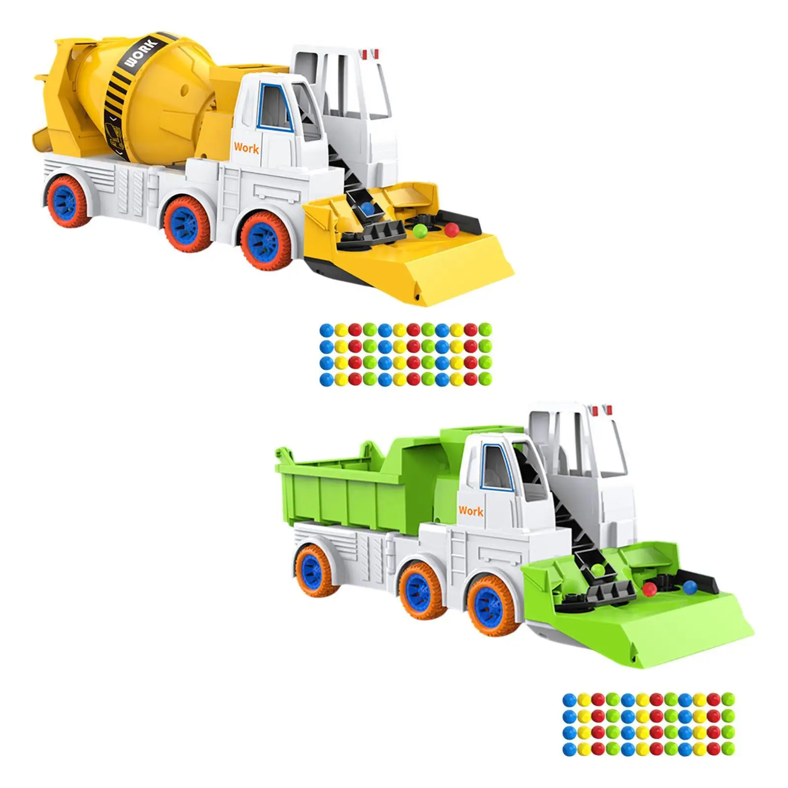 Construction Excavator Car Toy Educational Engineering Truck Toy Auto Bead Sweeper Truck for Kids Birthday Gifts Children Boys