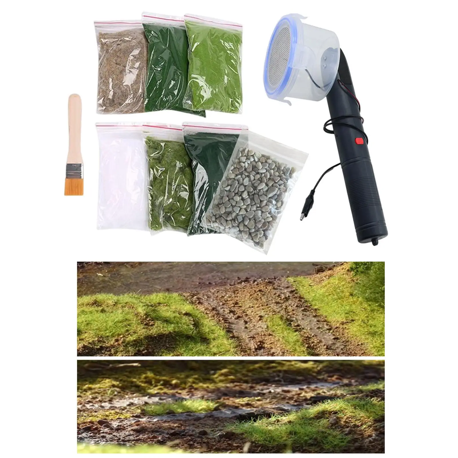 Static Grass Applicator Humanized Mini Static Grass Flocking for DIY Project Lawn DIY Landscape Miniature Scene Model Diorama