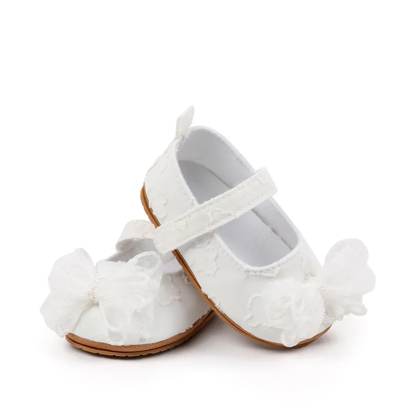 Zapatos bebé niña primavera otoño con lazo y suela antideslizante