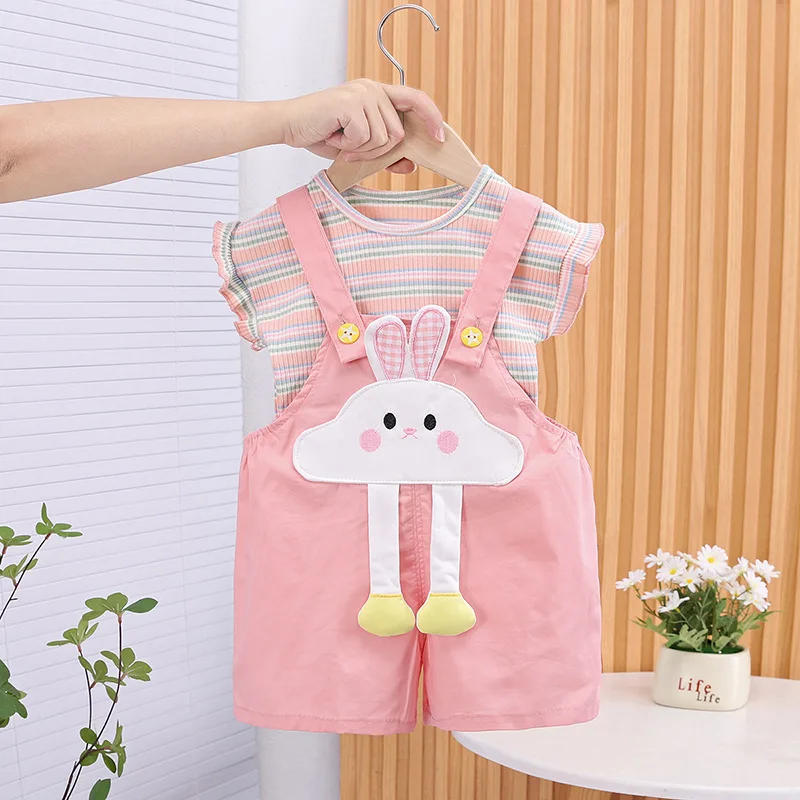 Nueva ropa de verano para bebés, traje para niños y niñas, chaleco, pantalones cortos, 2 unids/set, ropa para niños, disfraz informal de moda para niños, chándales infantiles - imagen 4