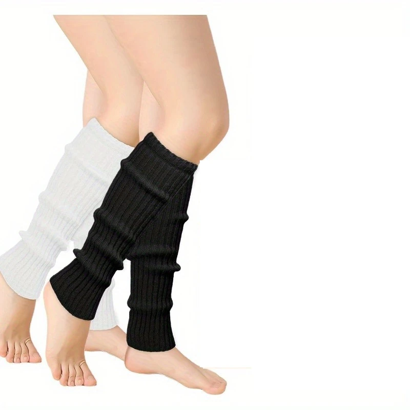 Buauty Calentadores de piernas acanalados estilo ochentero neón - imagen 3