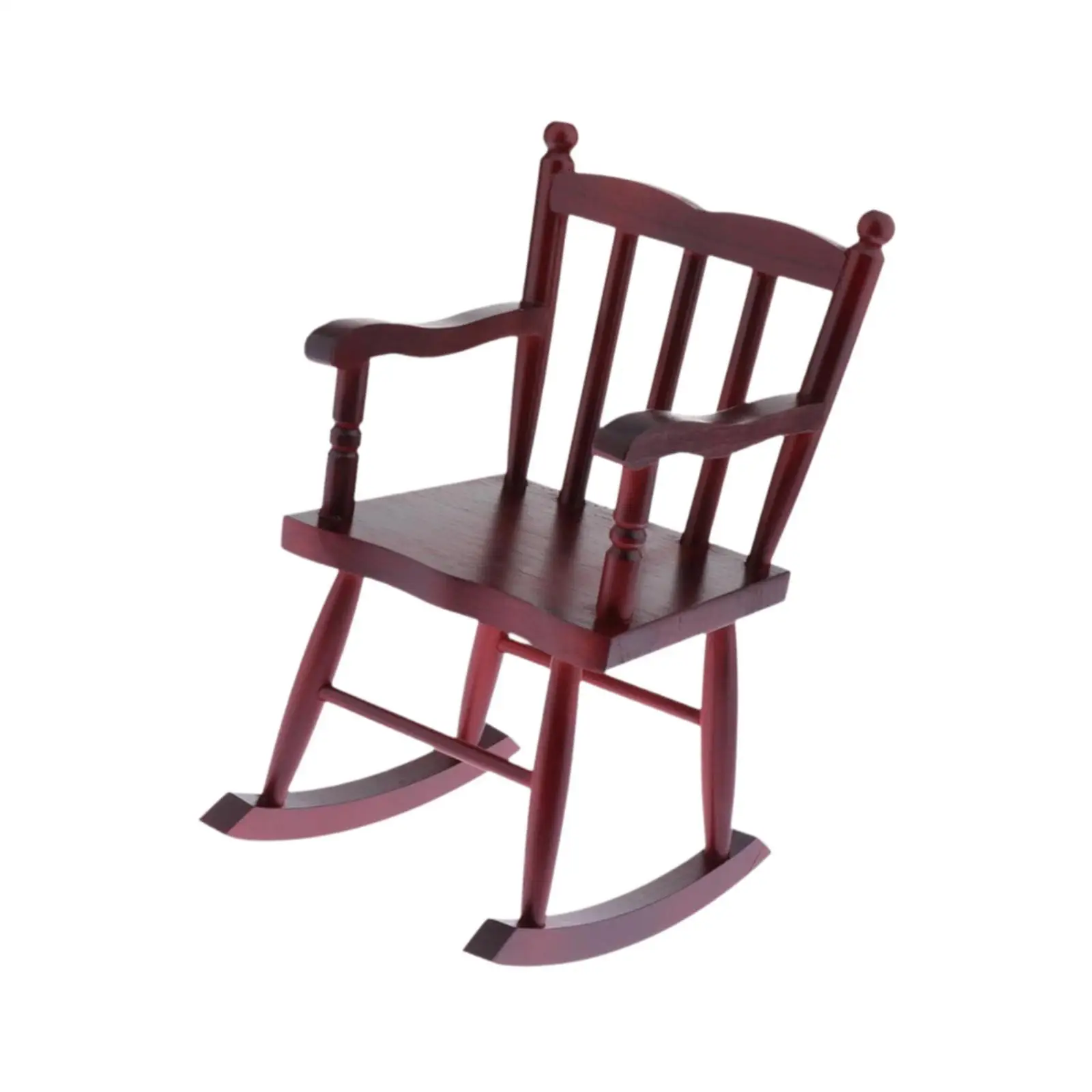 BJD Wooden Doll Furniture Miniature Wooden Doll Rocking Chair Decor