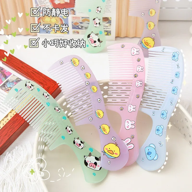 Nuevo peine de plástico para niños, cepillo de pelo portátil para estudiantes, niñas, viaje en casa, estilo portátil, peine de masaje de animales de dibujos animados - imagen 3