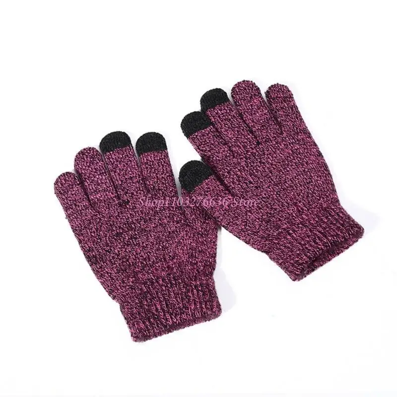 R6FD Guantes para niños Pantalla táctil Invierno Guantes punto