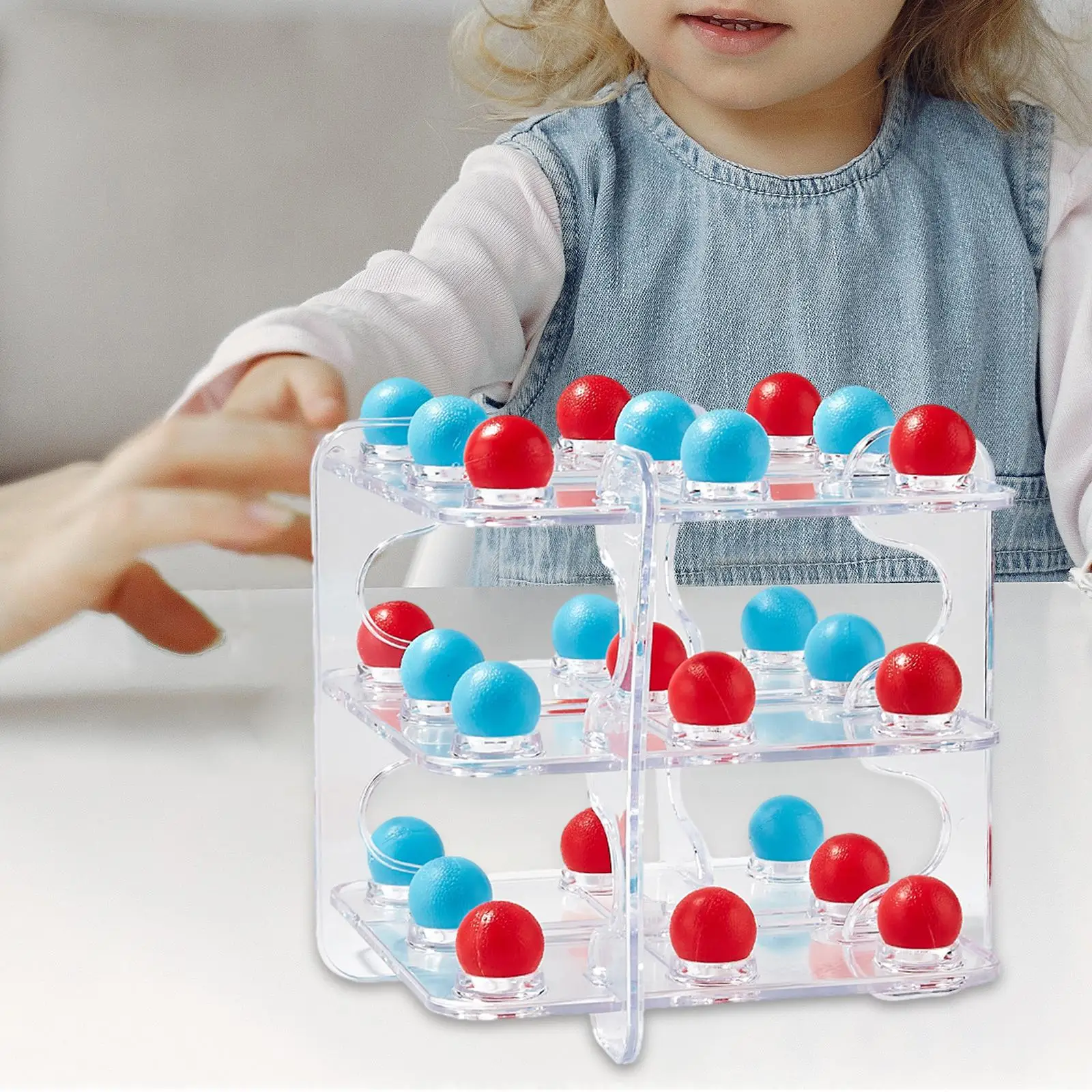 3D Tic TAC Toe Party Favor Indoor Game Novelty Portable Parent Child Interactive Toy Puzzle Toy for Children Adults Girls Boys