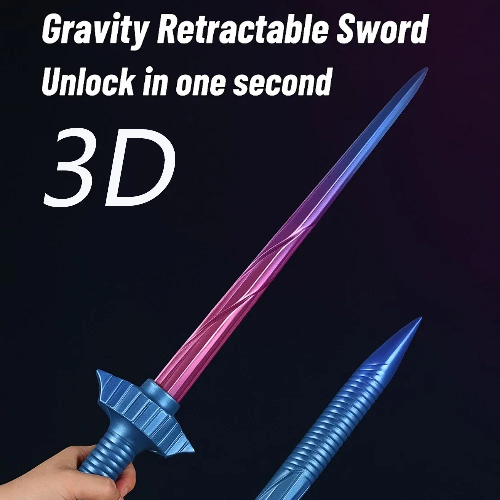 Espada espiral telescópica de gravedad 3D: espada samurái, juguete para aliviar el estrés, accesorios de cosplay, regalo de cumpleaños, Katana occidental, espada de anime
