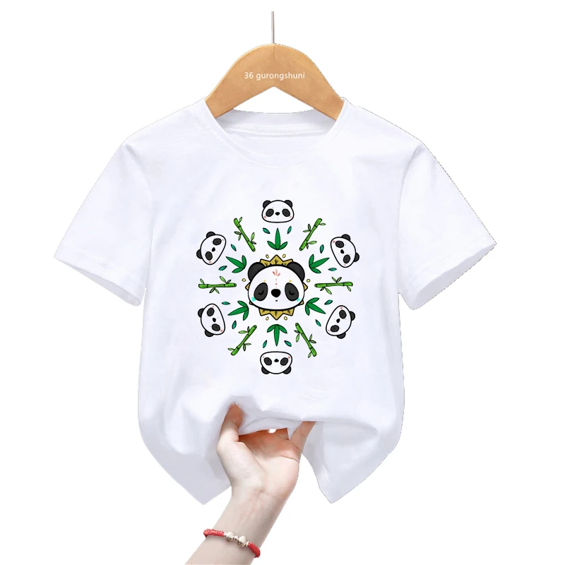 Camiseta con estampado de dibujos animados de unicornios para niños, ropa divertida de Panda, camiseta de manga corta de verano - imagen 3