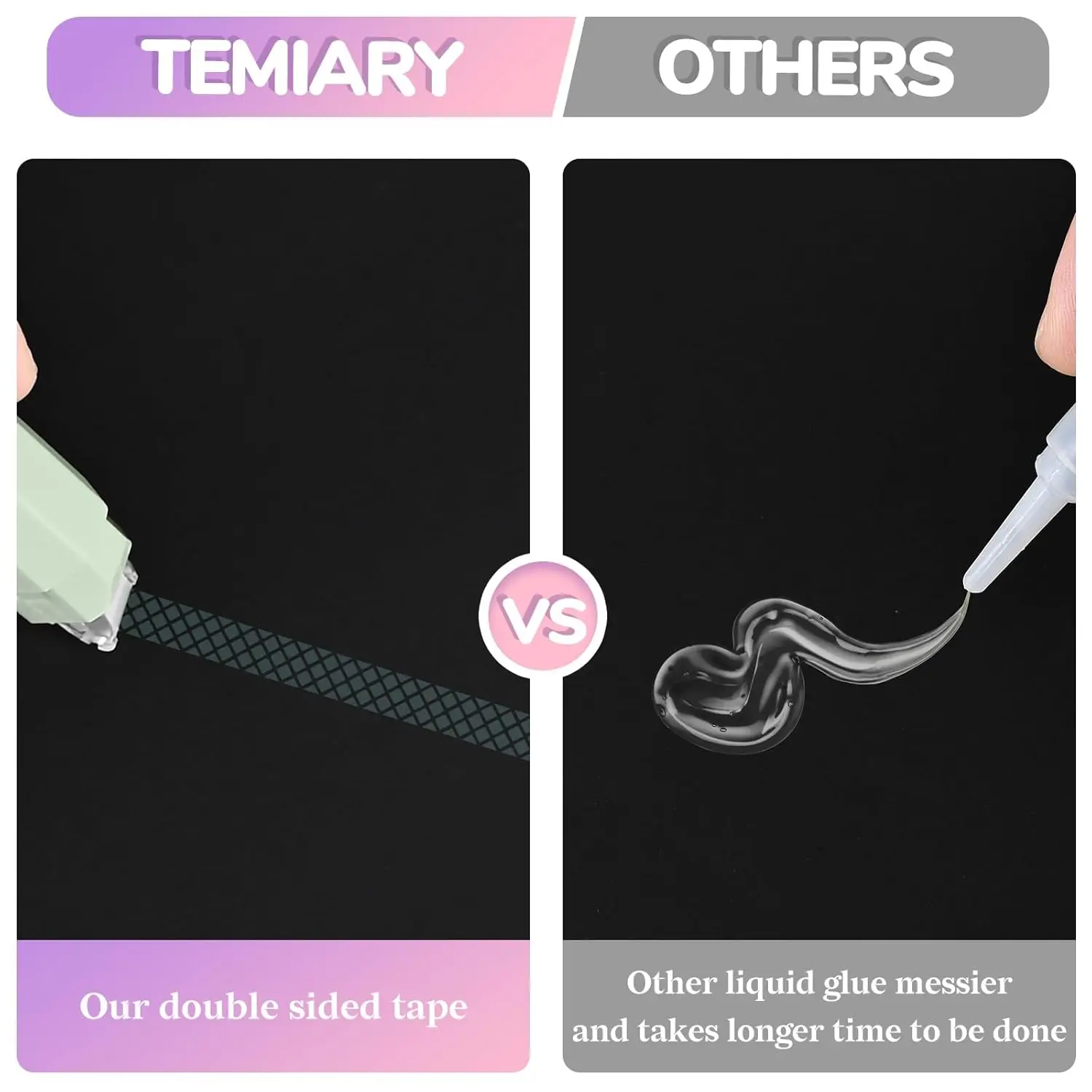 Paquete de 4 rodillos de cinta de doble cara, cinta adhesiva de 6 mm x 196 pulgadas, corredor de pegamento para álbum de recortes, suministros para manualidades, oficina y escuela - imagen 3