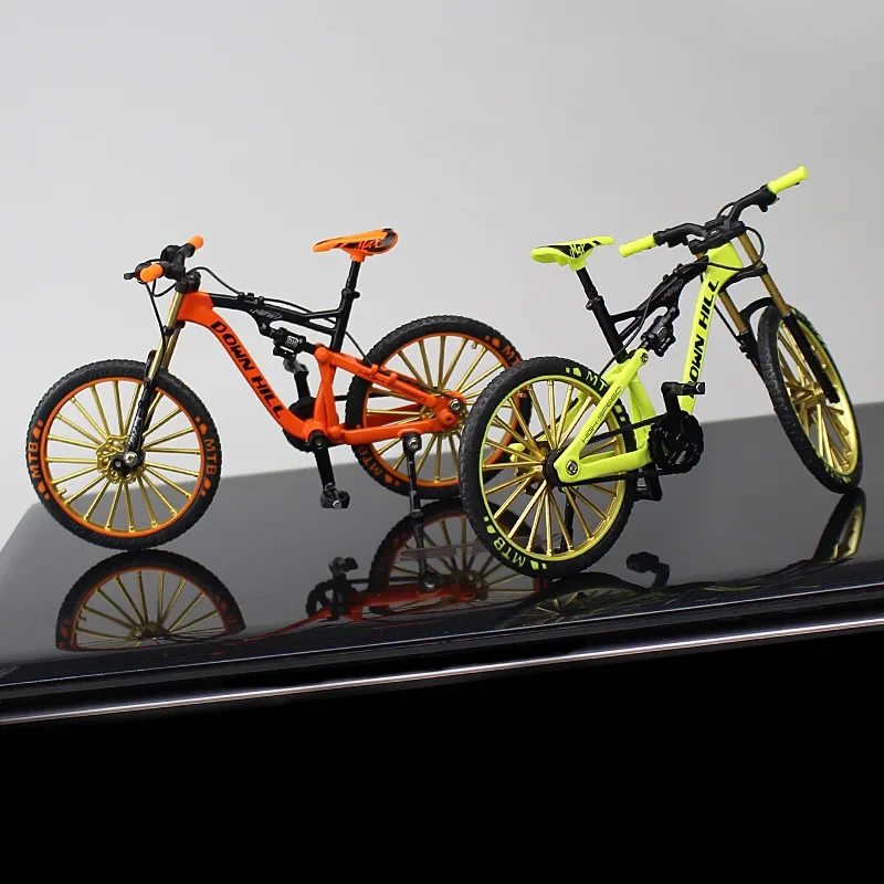 Modelo de bicicleta de aleación creativo 1/10, simulación fundida, muestra el juguete de bicicleta en miniatura, descenso al modelo de bicicleta de montaña, juguetes de regalo - imagen 4