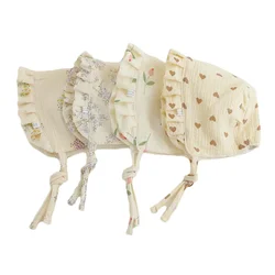 Gorro de muselina floral para bebé - Algodón suave, verano y otoño