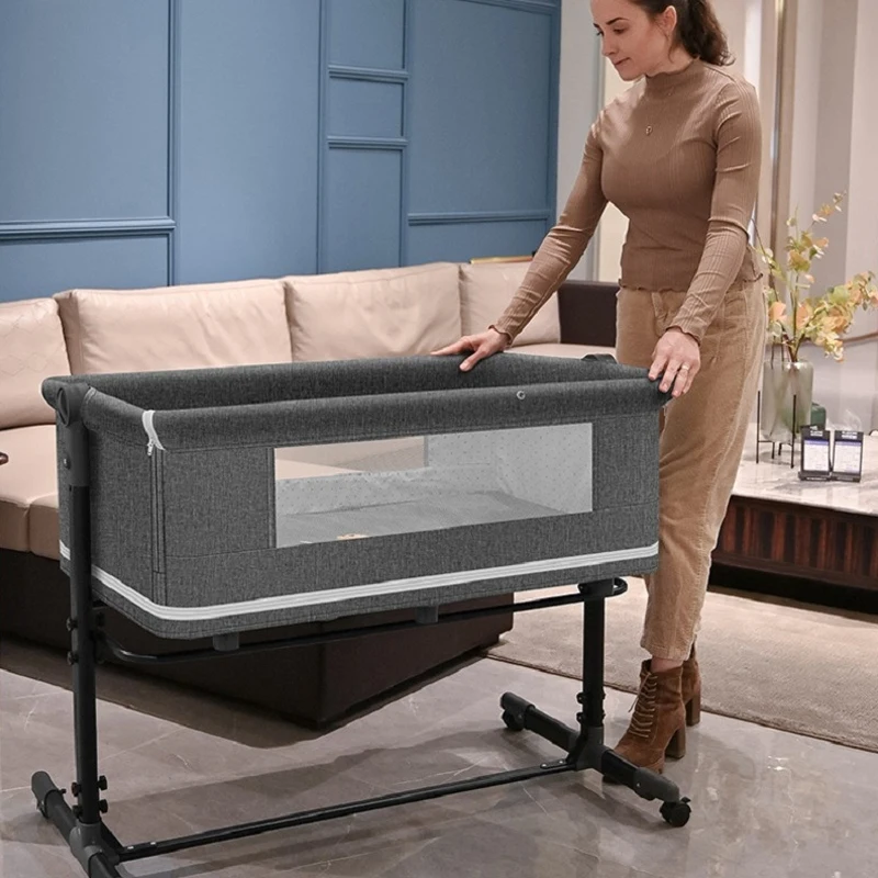 Cuna plegable multifuncional para bebé con valla de juego y cama - imagen 2