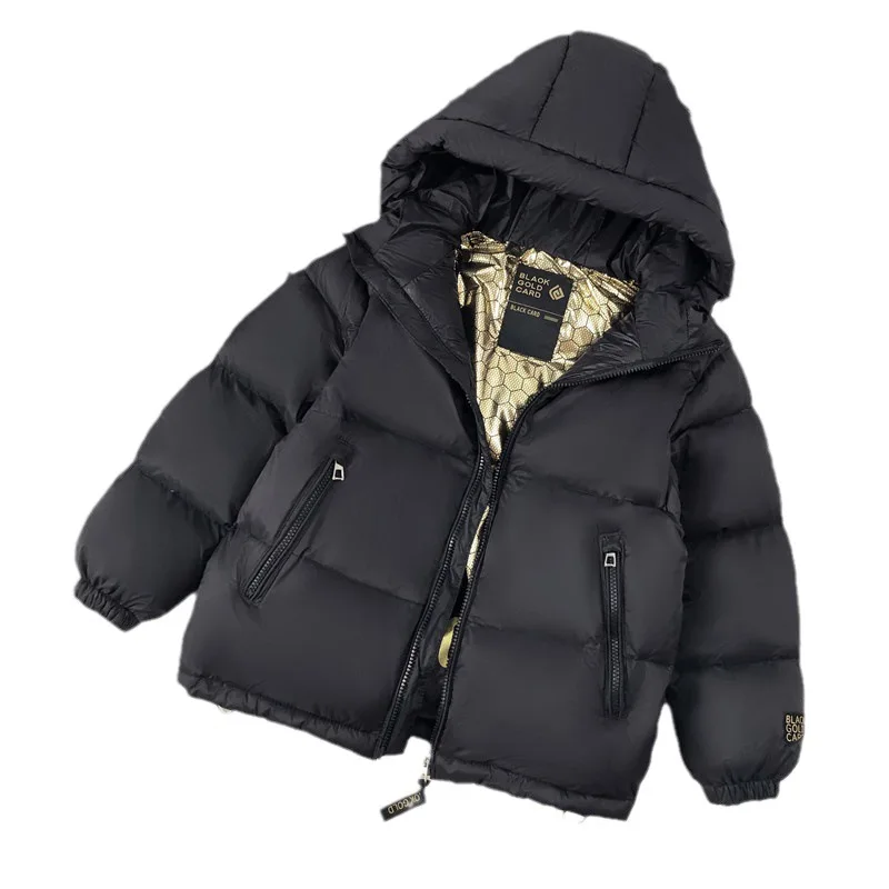 Chaqueta de plumón infantil dorada y negra – Cálida y ligera - imagen 5