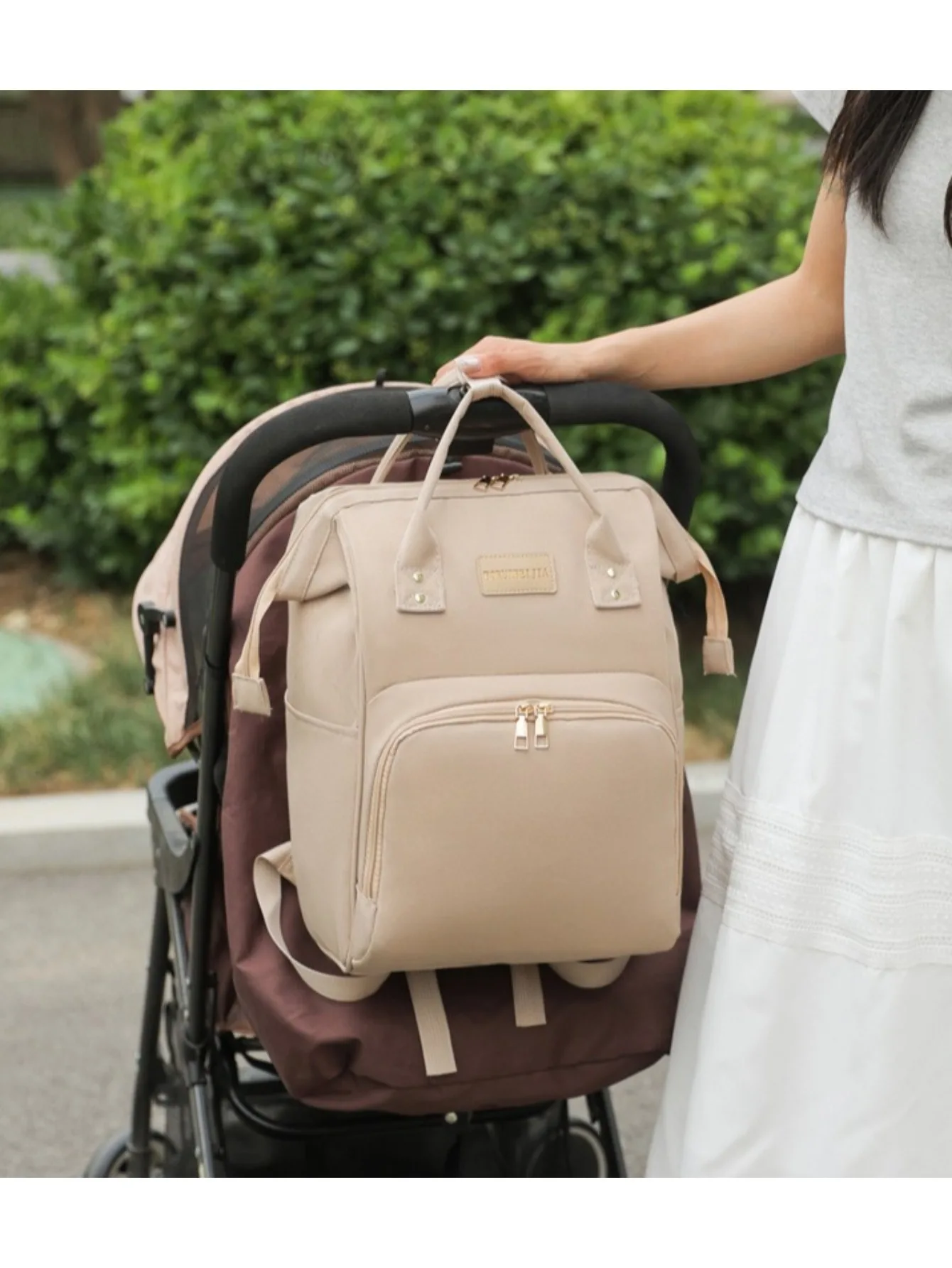 Mochila de alta calidad a la moda, bolso de mamá con doble hombro, bolso de viaje de gran capacidad para madre y bebé - imagen 2