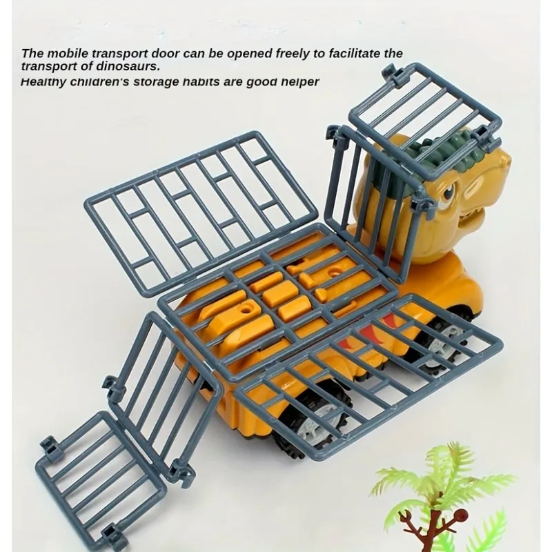 Camión de dinosaurios para niños, camión de transporte de dinosaurios con juguetes de dinosaurios, coches accionados por fricción, juego de coche de dinosaurio extraíble para niños - imagen 4