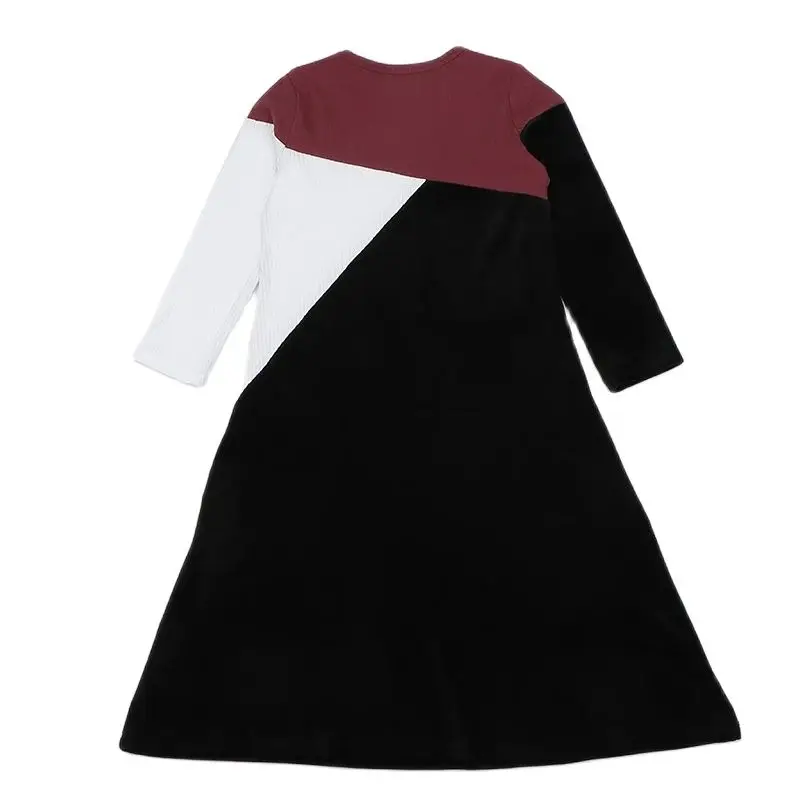Camisón de manga larga para niñas, ropa acanalada de terciopelo, vestidos informales para niñas, ropa para niños, vestido de invierno para niños, cuello redondo - imagen 2